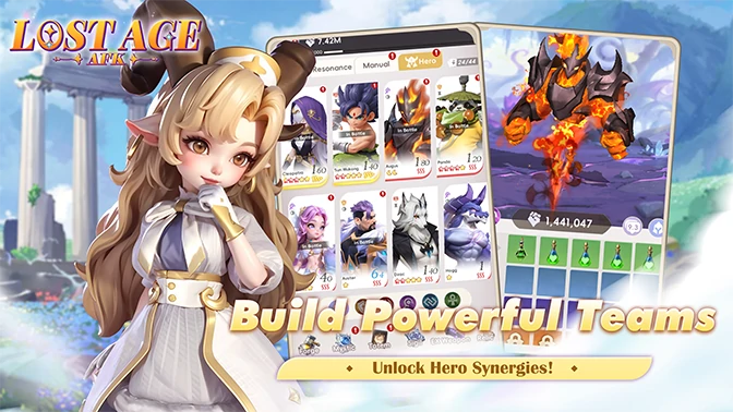 Build Powerful Teams / Unlock Hero Synergies!